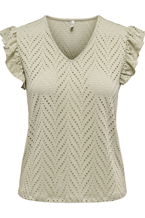 Only onlsmilla s/l v-neck frill top jrs